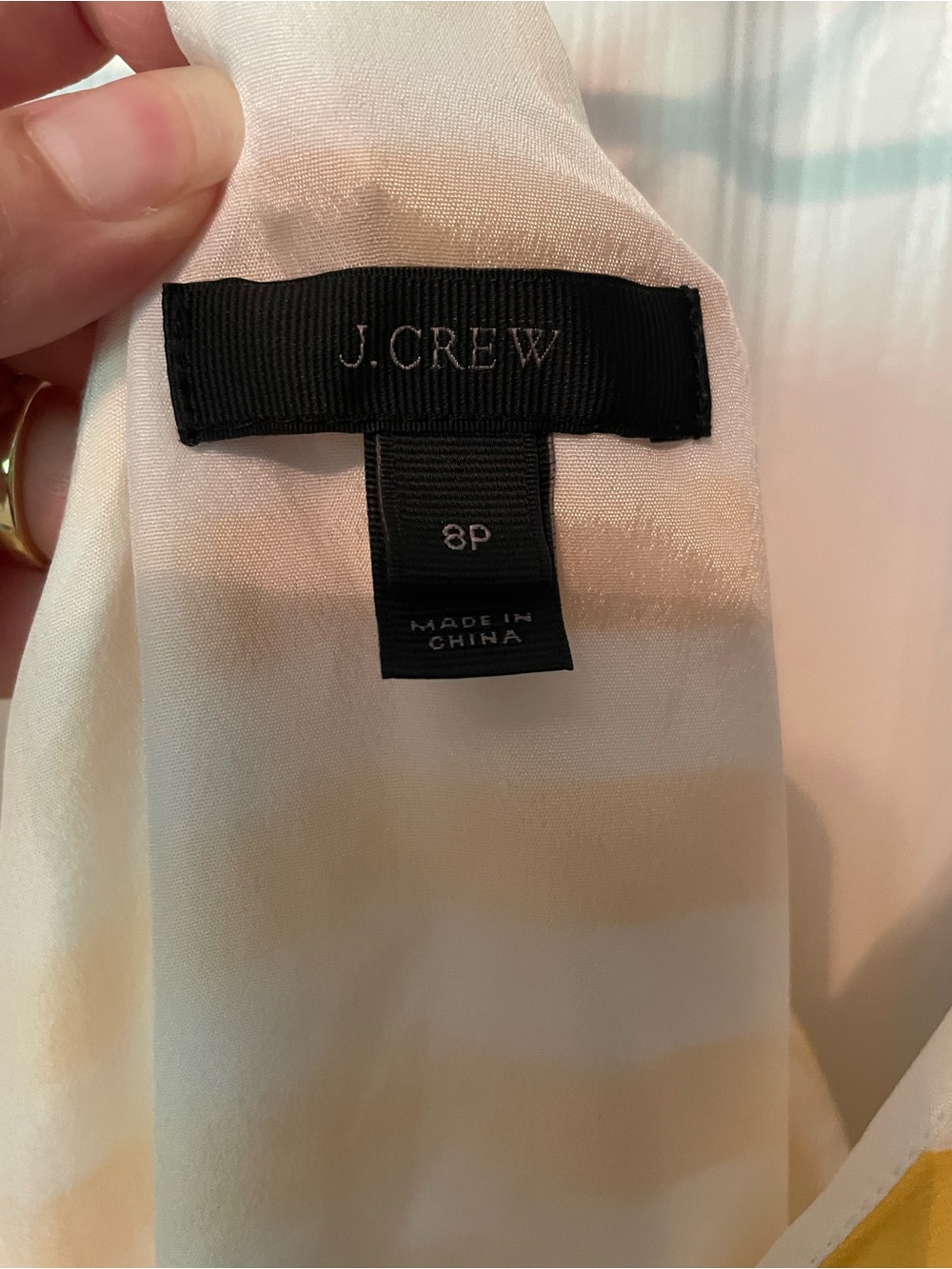 J.Crew Carrie yellow and white 100% silk sleeveless midi dress with a racerback. - Picture 4 of 5
